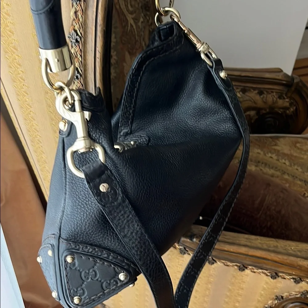 Gucci Black Hobo Bag with Gold Hardware - Picture 10 of 16